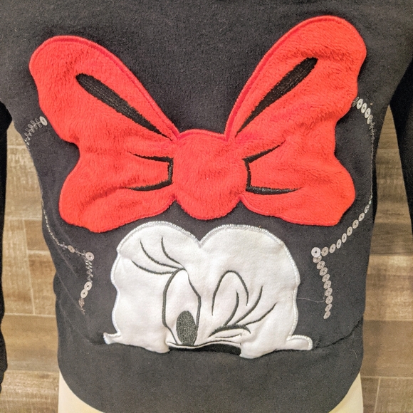 Disney Kids Minnie Mouse Sequin Hooded Sweatshirt - Picture 4 of 5